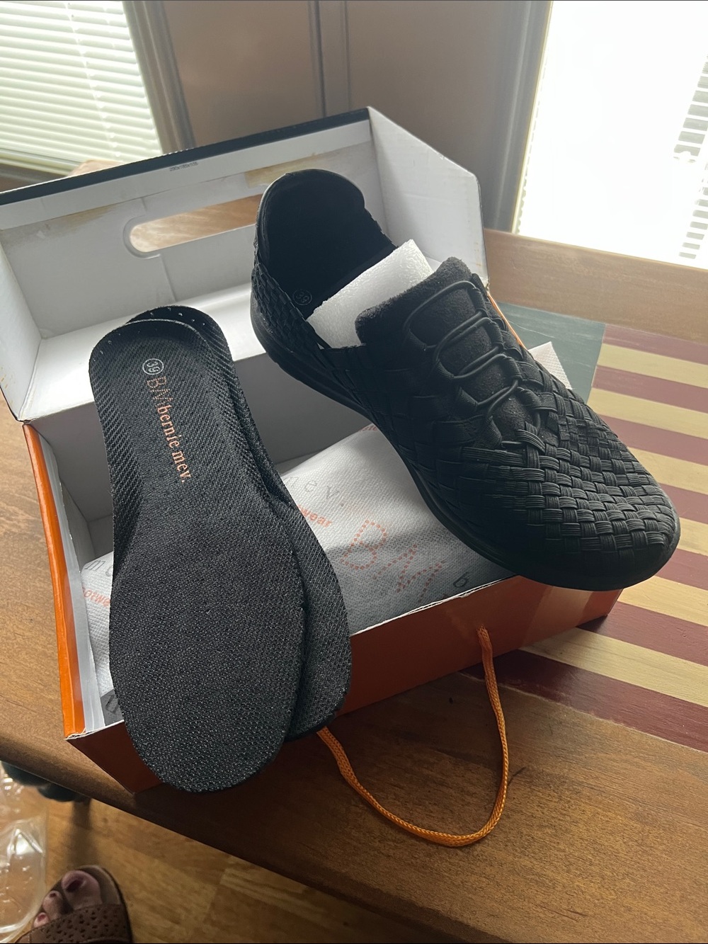 New bernie mev. Black Woven Slip-On Loafer